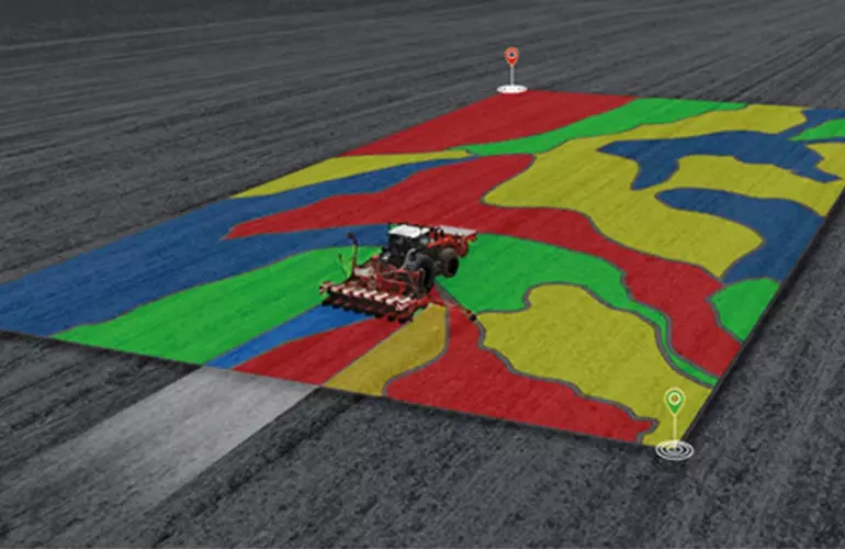 Semoir de précision modulant la dose selon une carte de préconisation