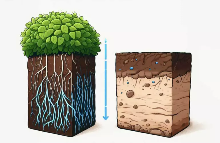 Schéma eau sol érosion 