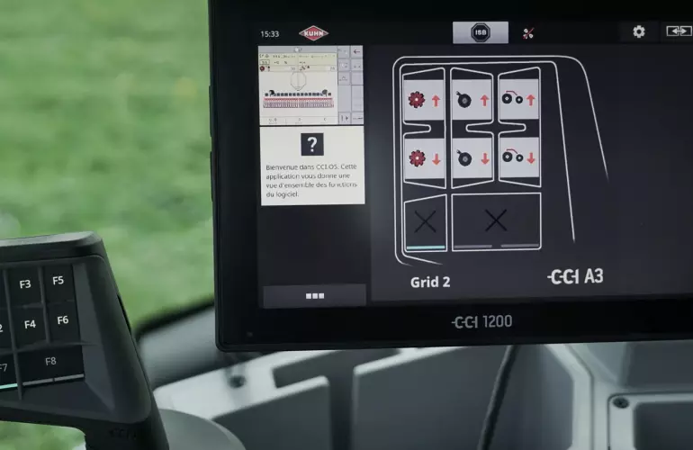 Photo du terminal ISOBUS CCI A3 KUHN avec  CCI 1200 KUHN