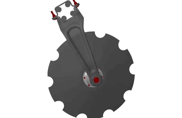 Les grands disques de 620 mm de diamètre bénéficient d'une épaisseur de 6 mm pour repousser les limites de l'usure de votre déchaumeur