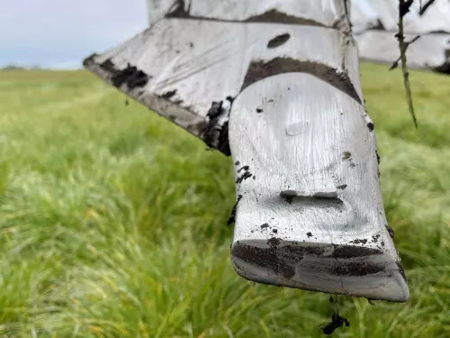 Photo d'une pointe de charrue testée en conditions réelles