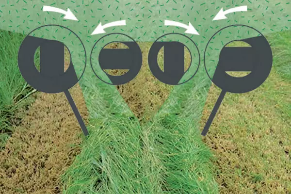 Avec la combinaison de deux grands et deux petits tambours, le fourrage est recentré de façon efficace.