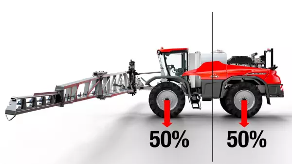 Vue du côté gauche de l'automoteur ARTEC F40 EVO avec la rampe dépliée