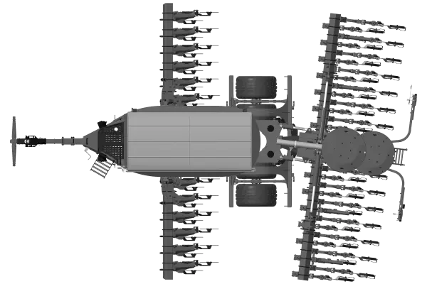 Pivot central d’articulation entre barre de semis et châssis pour semoir traîné pour semis direct ou agriculture de conservation AUROCK