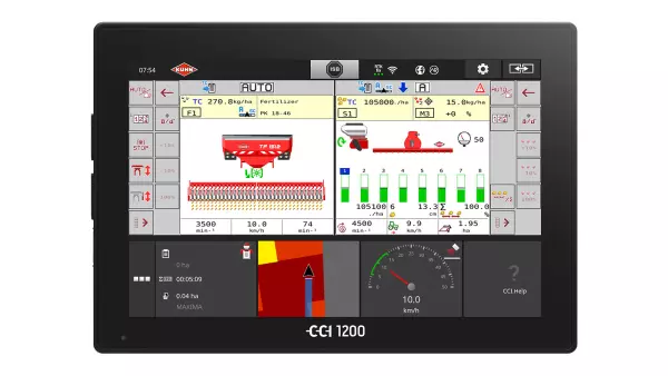 CCI 1200 terminal allows the operator to display and control two ISOBUS machines thanks to the double UT function