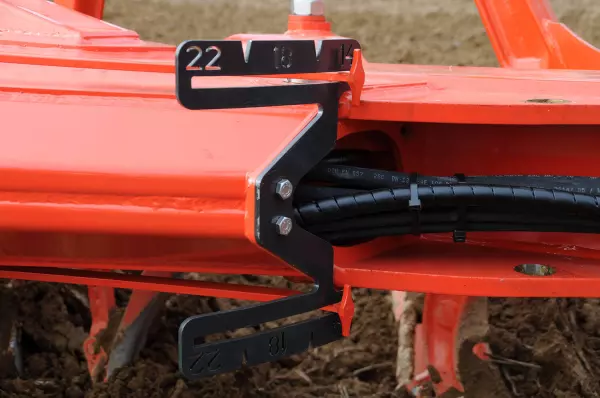 L'indicateur de la largeur de coupe visible depuis le poste de conduite