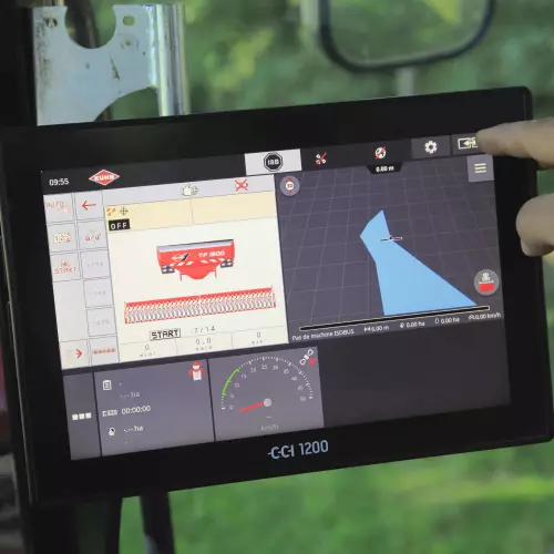 Terminal CCI 1200 montrant la gestion facile de la trémie TF 1512