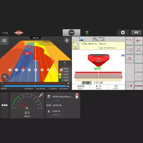 Ecran terminal ISOBUS CCI 1200 avec semoir ISOBUS pneumatique VENTA