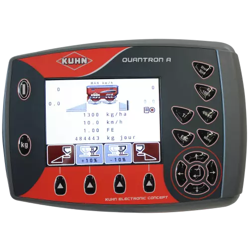 Boîtier de commande QUANTRON A pour commander facilement et électroniquement les vannes en fonction de la vitesse d'avancement et d'une la modulation de dosage à partir d'un terminal GPS externe.