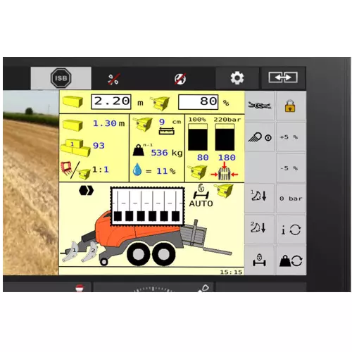 Paramétrage électronique de la longueur de la balle par l'intermédiaire du terminal ou paramétrage mécanique