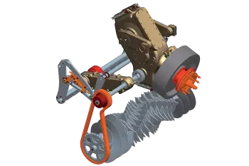 Les boîtes de vitesse et les arbres de transmission garantissent une parfaite synchronisation et une maintenance facile de la machine.