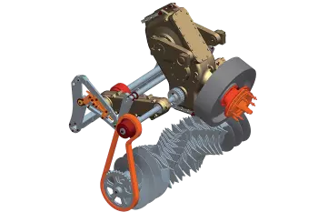 Les boîtes de vitesse et les arbres de transmission garantissent une parfaite synchronisation et une maintenance facile de la machine. 