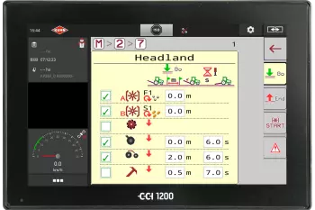 Phtos gros plan des réglages faciles grâce à six sections automatisables sur le semoir AUROCK