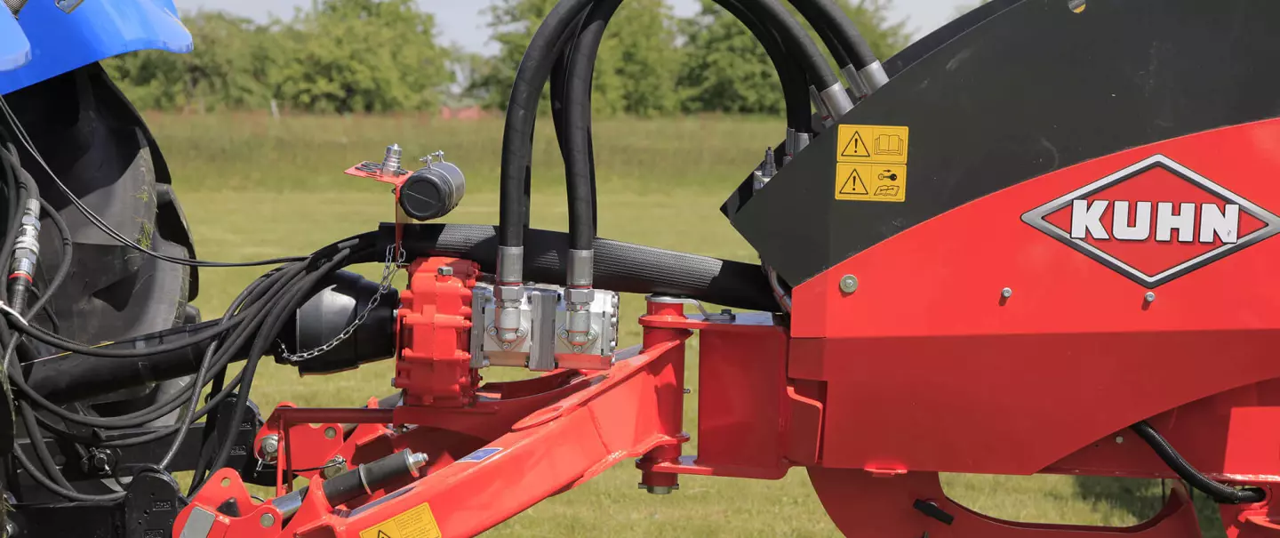 Photo gros plan du système hydraulique intégré