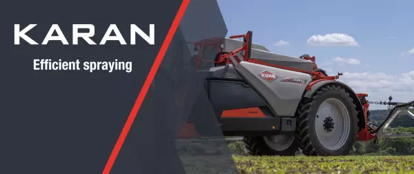 Vue du pulvérisateur trainé KARAN au travail